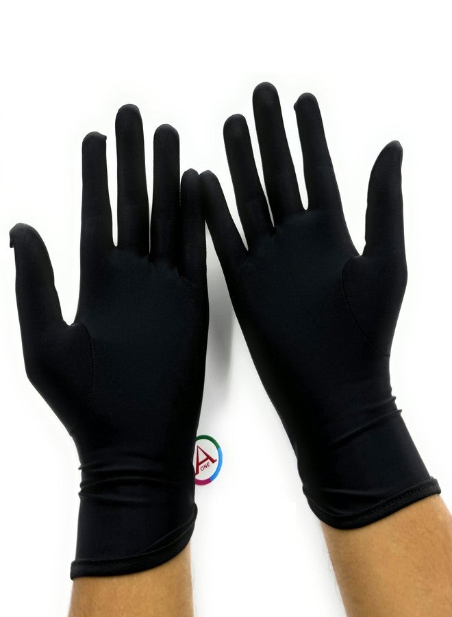 أون قفازات Aone Premium السوداء المصنوعة من الألياف الدقيقة الخالية من الوبر، مقاومة لبصمات الأصابع واللطخات، مثالية لفحص الجودة والتعامل الآمن مع المجوهرات والماس والأحجار الكريمة والساعات، بالإضافة إلى الحماية من الشمس والغبار. - Image 2